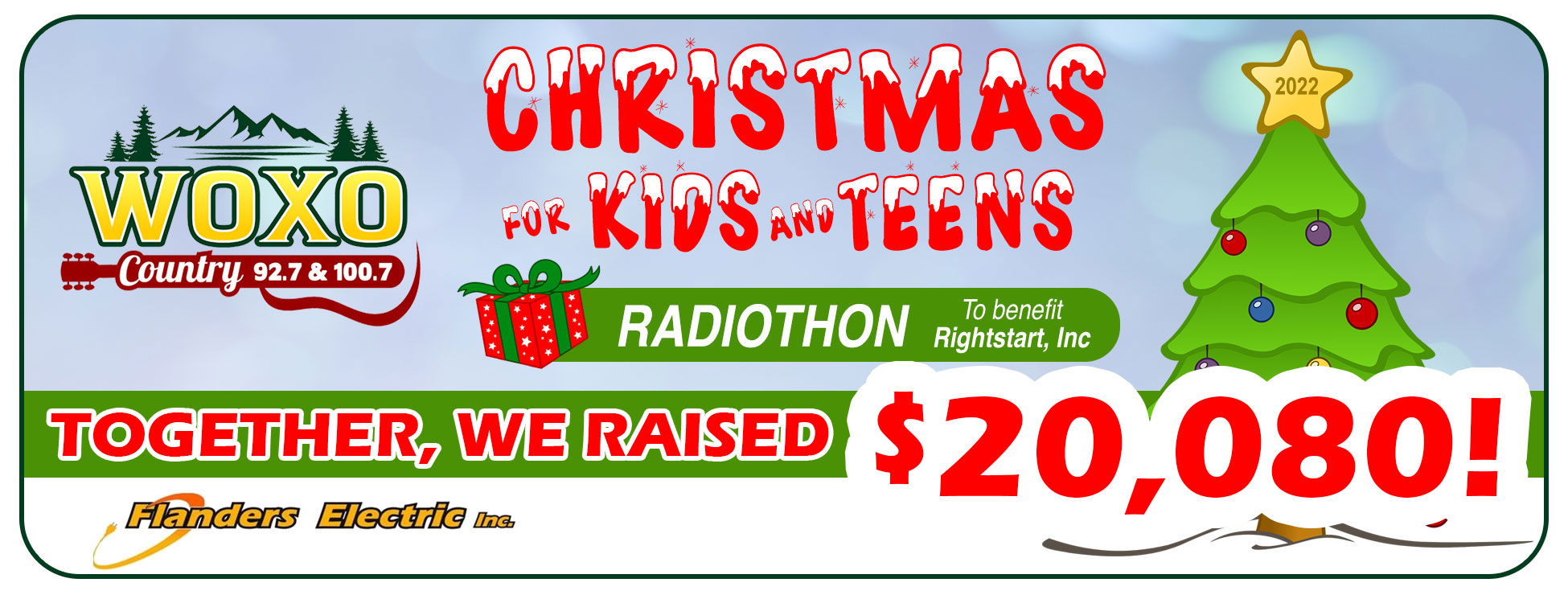 WOXO - Christmas for Kids and Teens Radiothon presented by Flanders Electric